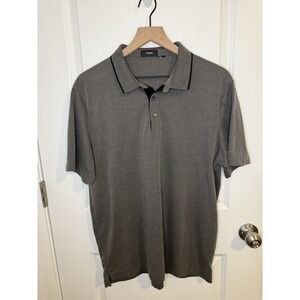Theory Urban Pique Soft Pima Cotton Button Polo Men's Size Large Gray